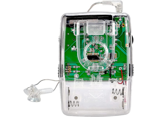 TR624 Portable Radios AM FM, Pocket Mini Radio for Indoor, Outdoor, Crystal Headphone, Powered by AAA Battery, Clear Sound, Clear Color