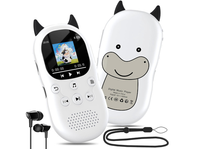 64GB mp3 Player for Kids with Bluetooth 5.3,Child Music Player with Speaker FM Radio, Voice Recorder, Alarm Clock, Stopwatch, One Click to Play,...