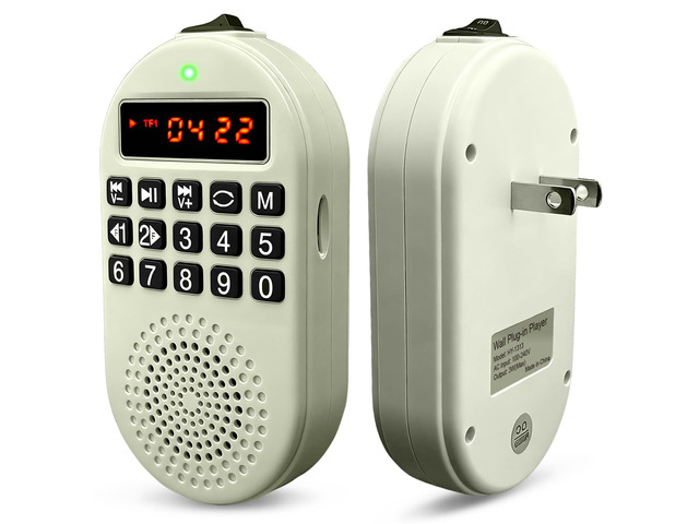 HY-1313 Mini Wall Plug-in Bluetooth Speaker,TF Micro SD Card MP3 Player Number keys,Track Selection,Repeat Playback,Folder Switch...