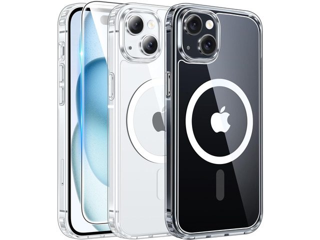 Yun Mao for iPhone 15/14/13 Case Compatible with Magsafe Clear Phonecase Screen Protector, Military Grade Drop Protection, Slim Magnetic Phone...
