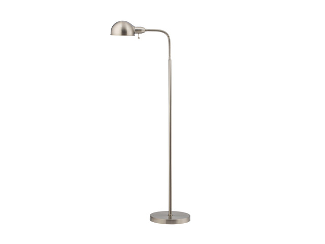 Adjustable Floor Lamp with Flexible Gooseneck and Rotatable Shade, E26 Socket, 10-Inch Base - Ideal for Reading, Bedside, Living Room, Brushed Nickel