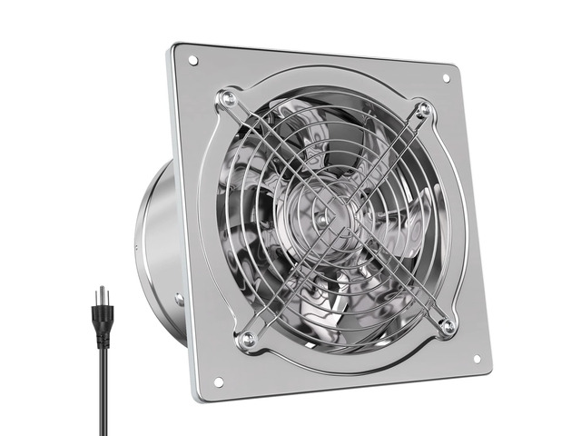 6 Inch Exhaust Fan: Kitchen Exhaust Fans with Power Cord Attic vent Fan with Damper Wall Small Fume Extractor Ventilation Fan for Shop Chicken Coop...
