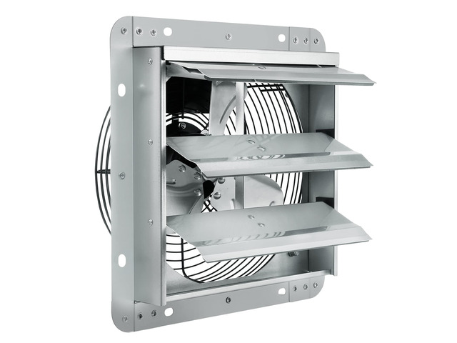 10'' Shutter Exhaust Fan, High-speed 820 CFM, Aluminum Wall Mount Attic Fan with AC-motor, Ventilation and Cooling for Greenhouses, Garages, Sheds,...