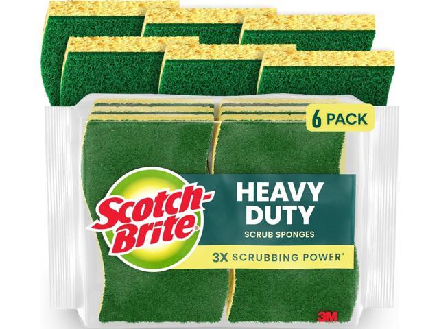 Scotch-Brite Heavy Duty Scrub Sponge, 6 Pack Kitchen Sponges for Cleaning Home, Bathroom, Effective + Gentle Dish Scrubber, Safe on Nonstick...