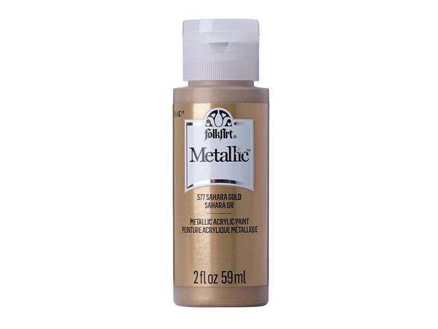FolkArt Metallic Acrylic Paint in Assorted Colors (2 oz), 577, Sashara Gold