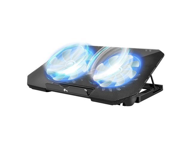 Laptop Cooling Pad, Cooler Pad Chill Mat 2 Quiet Fans LED Lights and 2 USB Ports 5 Height & with Adjustable Speed Mounts Metal Mesh Design, for...
