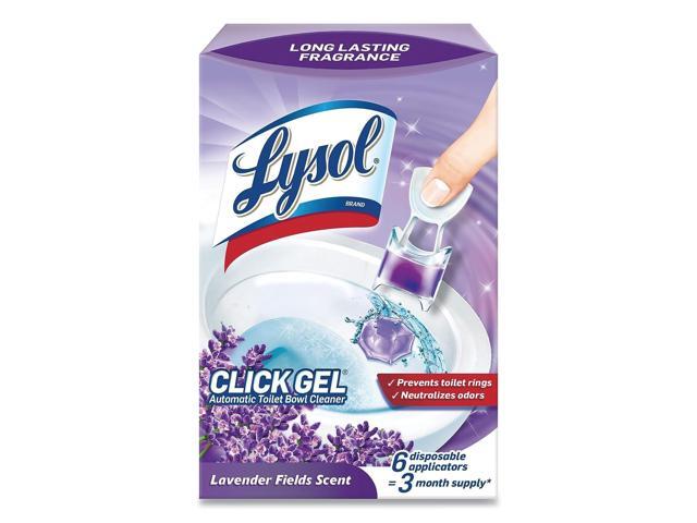 Lysol Click Gel Automatic Toilet Bowl Cleaner, Bathroom Essentials, Toilet Freshener, Refreshing Lavender Scent, 6 Count (Pack of 1)