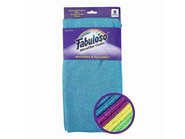 Fabuloso Microfiber Cleaning Cloths for Home & Car, 13x13, Purple, 8 Count