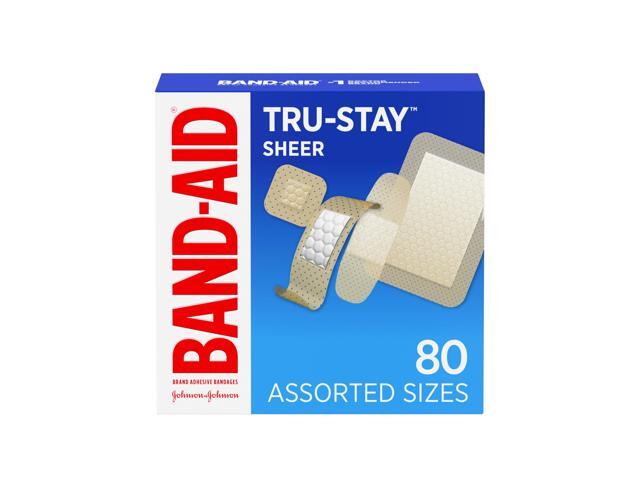BAND-AID Brand Tru-Stay Sheer Adhesive Bandages, Assorted Sizes, 80 Count