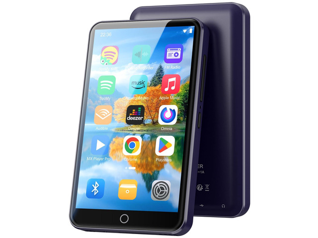 80GB MP3 Player with Bluetooth and WiFi, Android MP3 & MP4 Players with 4' Touchscreen and Speaker, MP3 Music Player with Spotify, Audible, Amazon...