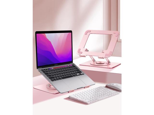 Adjustable Laptop Stand for Desk,Computer Stand Riser with 360° Free Rotation Base and Foldable Design Ergonomic Laptop Riser Fits for...