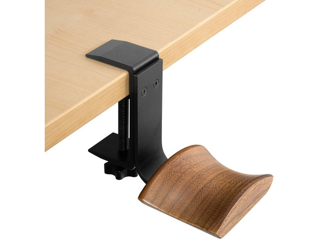 Walnut Wood Headset Holder Universal Adjustable Clamp-on Headphone Stand Headphone Holder with 6cm Wide Walnut Headrest,Headset Stand Aluminum...