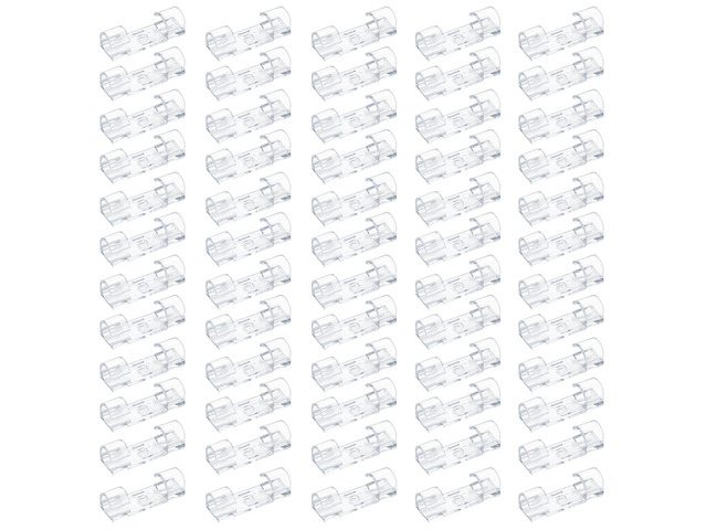 Clear Adhesive Cable Clips Strong Nylon Wire Holders for Desk, Wall, Car, and Light Cord Management (60-Pack, Indoor/Outdoor Use)