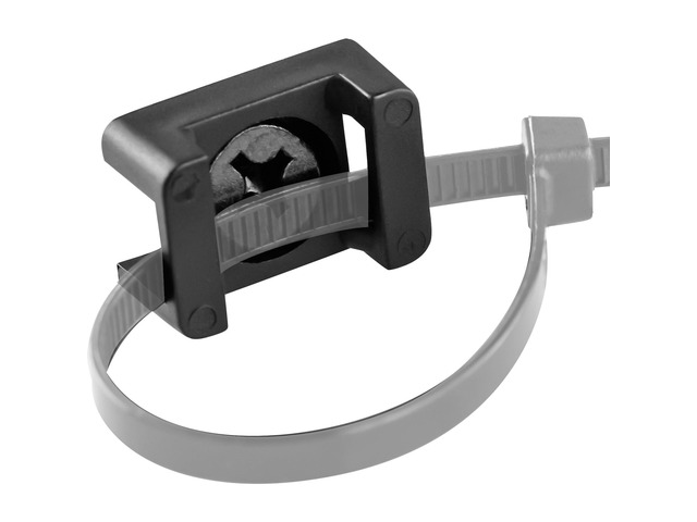 Pro-Grade, Slim, 1x.6 Cable Tie Mounts With Screws 100 Pack. High Strength, Black Zip Tie Bases For Wire Management. Permanently Anchor To Wall,...