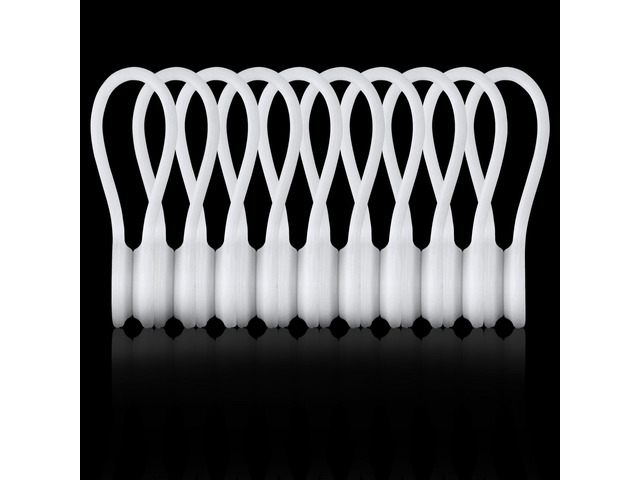 Reusable Magnetic Cord Ties,Magnetic Cable Ties(10-Pack, White) Magnetic Cable Organizer,Silicone Twist Ties for Cable Bundling, Organizing,...
