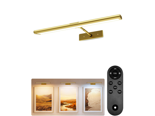 Picture Light for Wall, 4800mAh Rechargeable Wireless Remote, 16 Dimmable Magnetic LED Art Display Light with 3 Color Temperatures, for Gallery,...