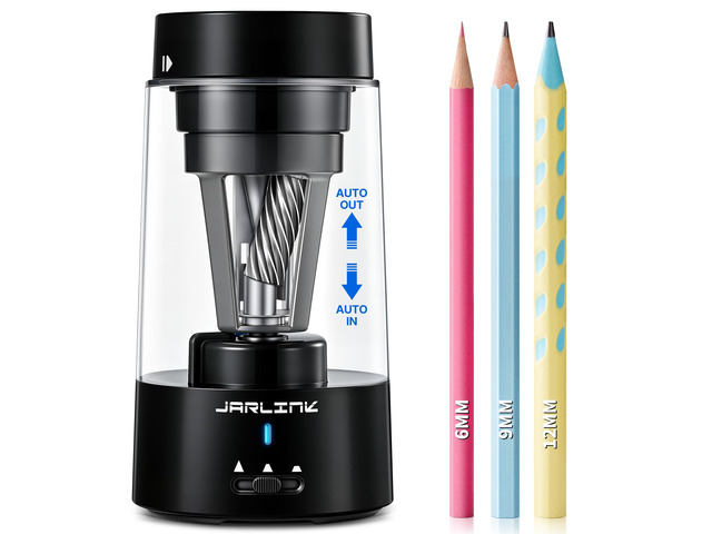 Fully Automatic Rechargeable Electric Pencil Sharpener 3 Adjustable Sharpness Modes, Compatible with 6-12mm Pencils, Hands-Free Operation for Home,...