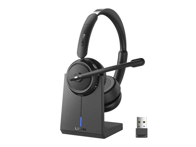 Wireless Headset with Mic for Work, Bluetooth Headset with Microphone AI Noise Cancelling & Mute Button, Wireless Headphones with Mic for...