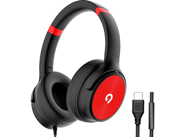 USB C Wired Over-Ear Headphones with Mic, Hi-Fi Stereo Sound, Noise-Isolating Ear Cups, Comfortable Fit for iPhone15/16, Samsung Galaxy S24/S23,...