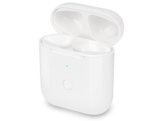 Wireless Charging Case Compatible with AirPods 1 & 2 Generation, Replacement Charger Case with Bluetooth Pairing Sync Button, White