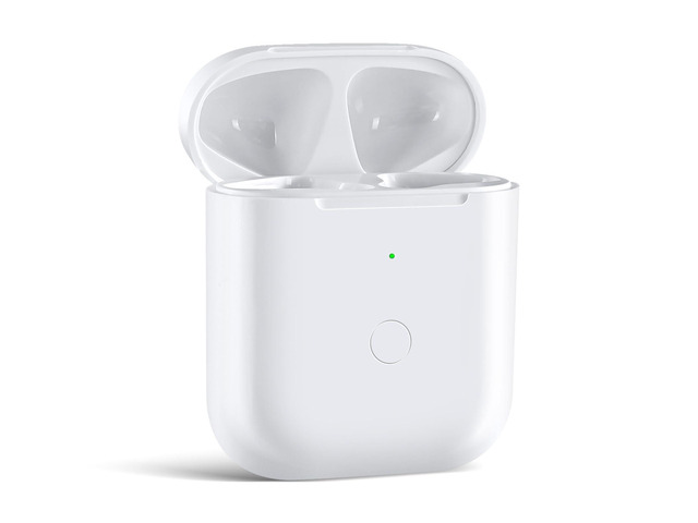 Wireless Charging Case Compatible with AirPod 2 1, Air Pod Charger Case Replacement with Bluetooth Pairing Sync Button, No Earbuds,White
