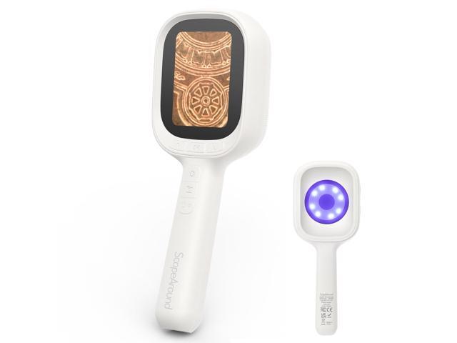 Digital Autofocus Microscope, 2.8' IPS Screen Magnifier, Take Photo Handheld Magnifying Glass, 8 White + 8 Ultraviolet LED, Unique Concave Lens,...