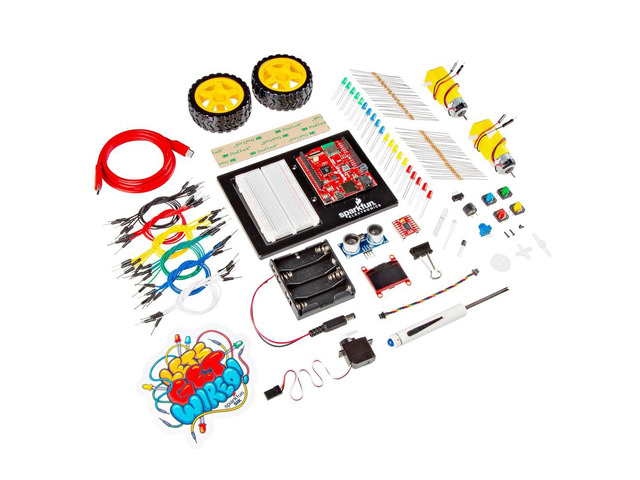 Inventors Kit for MicroPython - SIK - RP2350 IoT RedBoard - 5 Guided Projects (16 Circuits) with Sensors - OLED - Motors - Robot Build - Solderless...