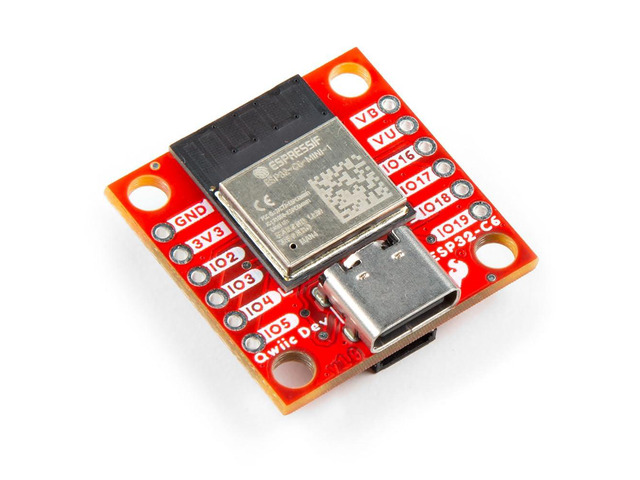 Qwiic Pocket Development Board - ESP32-C6 Mini-1 Module, Including a USB-C Connector, Qwiic Connector, 2-pin JST Battery Connector, Board...