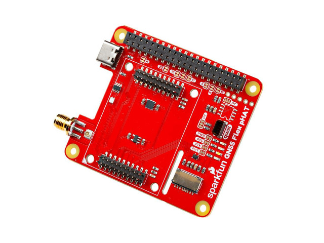 GNSS Flex pHAT - Raspberry Pi Carrier for SparkPNT GNSS Flex Modules - 40-Pin Socket - USB-C - microSD - Qwiic - U. FL/SMA Antenna Bridge -...