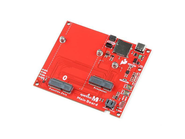 MicroMod Main Board - Single, Integrated MCP73831 Single Cell LiPo Charge Circuit, Built-in MUX for UART1, Board Dimensions: (Inches) 3.40' x 2.90'