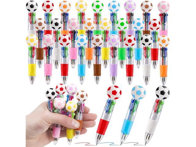 48 Pack Soccer Party Favors Bulk - Multicolor Mini Pens for Kids, Classroom Prizes, Goodie Bag Stuffers Supplies