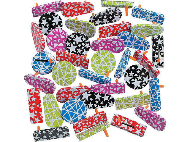 Fun Express Bulk Metal Noise Makers for Sporting Events - 50 Pack Hand Clappers & Clackers for Football Games, Pep Rally Supplies Groggers for Purim
