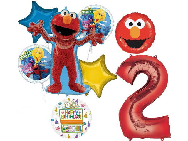 Sesame Street Elmo 2nd Birthday Party Supplies Balloon Bouquet Decorations