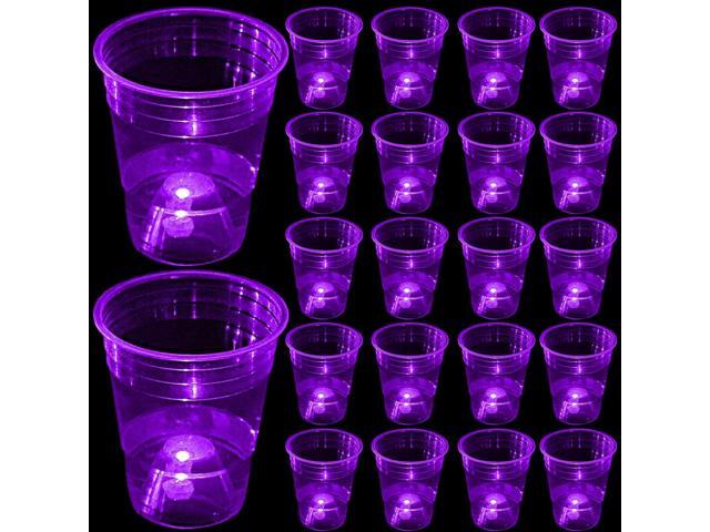 mishunyus 40 Pack Glow Purple Cups, 16oz, Strong and Sturdy Cups for Party Supplies,For Purple Birthday Party, Club Party Decoration Weddings, BBQ,...