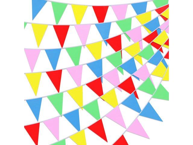 Chengu 20 Sets 1640ft 1000 Pcs Colorful Pennants Banner Flag Bulk Multicolor Banners Carnival Decorations Grand Opening Decorations Nylon Triangle.