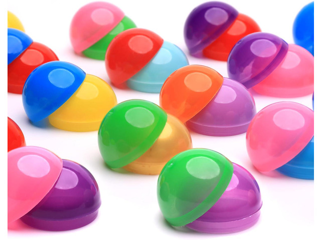 Capsule Vending Machine Colored Round Capsules Empty 50 pcs 1.26 inch - Gumball Machine Capsules Bulk Party Favor Containers - Easter Basket...