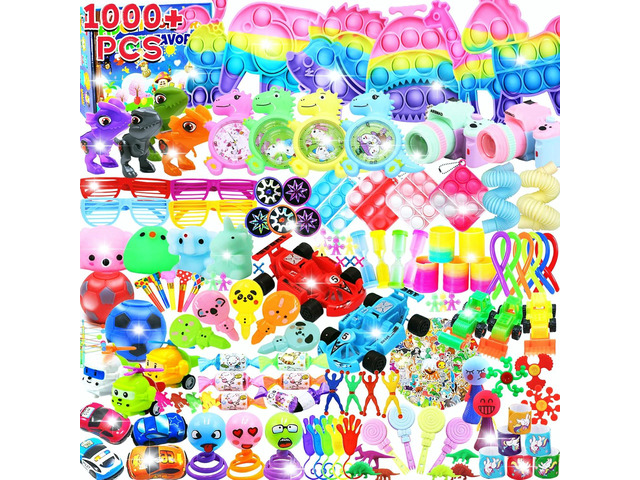 1000+ PCS Party Favors for Kids,Fidget Toys Pack,Christmas Stocking Stuffers,, Birthday Gift, Treasure Box,Goodie Bag Stuffers, Carnival Prizes,...