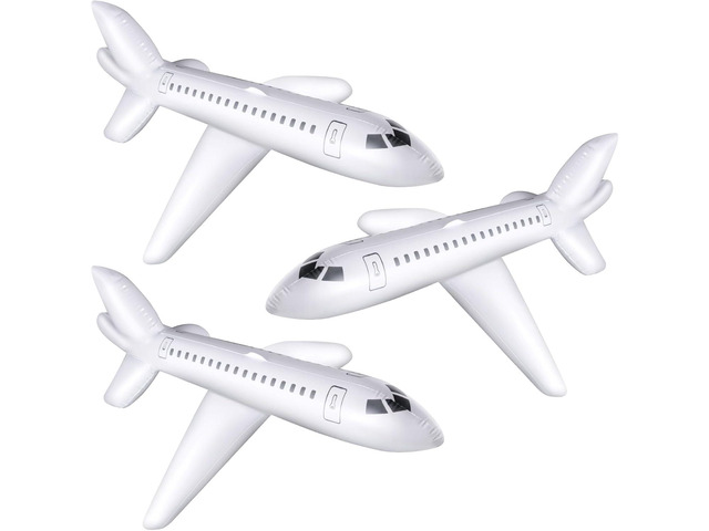 Syhood 3 Pcs 40 Inch White Large Inflatable Airplane Balloon Aviation Themed Decorations Blow up Plane for Party Outdoor Birthday Party Gifts...