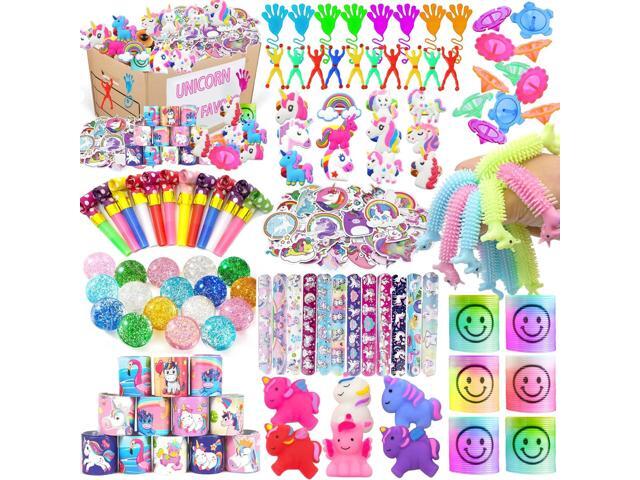 BANBALLON Unicorn Party Favor Goodie Rainbow Elastic Ball Bracelets Stickers Gifts Pinata Filler Bulk Toys for Unicorn Party Girl Kid Birthday.
