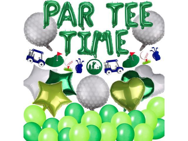 Let's Partee Time Golf Party Decorations Golf Balloons Banner Men Boys Party Balloons Decoration Sport Themed Party Supplies Green Balloons for...