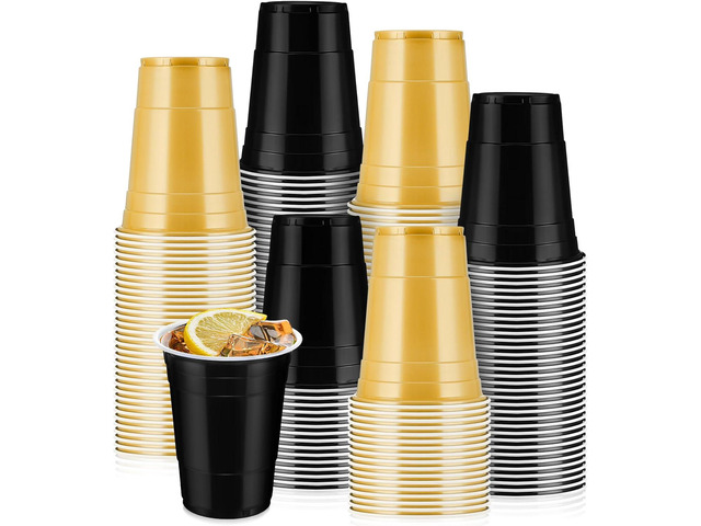 50 Pcs 16 oz Plastic Cups Disposable Party Cups Coffee Cup Heavy Duty Drinking Cup for Valentine Galentine Wedding Birthday Holiday Picnic New Year...