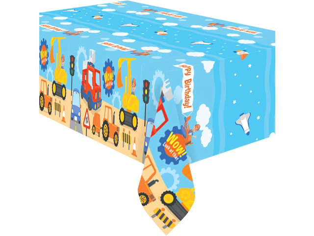 Treasures Gifted Officially Licensed Blippi Birthday Party Supplies - Pack of 2 - Blippi Tablecloth 54in x 108in - Blippi Party Supplies Vehicle -...