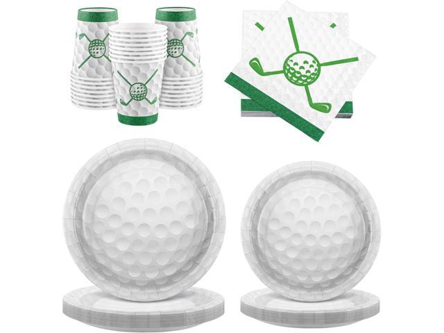 durony 96 Pieces Golf Party Supplies Birthday Party Tableware Set Including Paper Plates, Cups, Napkins for Golf Sports Themed Decorations, Serves...