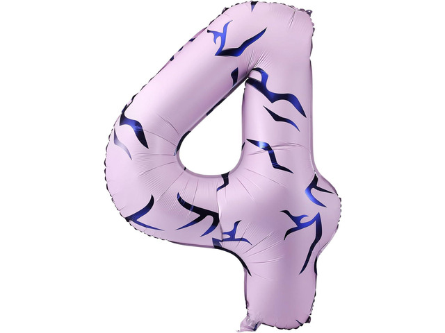 40 Inches Number 4 Balloon with Kpop Theme Tattoo Design Big Large Number Foil Balloons for Kpop Theme Party Birthday Anniversary Party Garland...