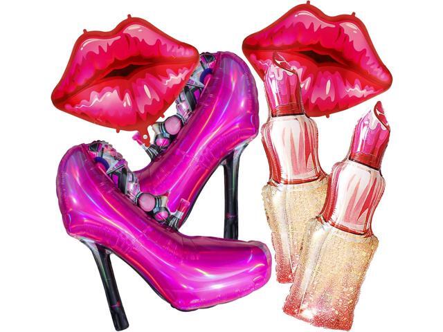 Lip balloon lipstick foil Lady high heels decoration,Valentine's Day, wedding, bridal shower, spa party, bachelor party decoration, Spa Party...