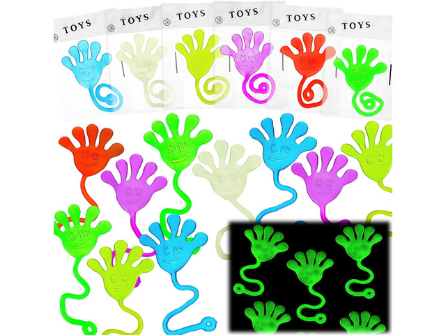 50 PCS Glow Sticky Hands Kindergarten Graduation Gifts Party Favor for Kids Holiday Traditions Goodie Bags Stuffers Glow Sticky Hands Toys End of...