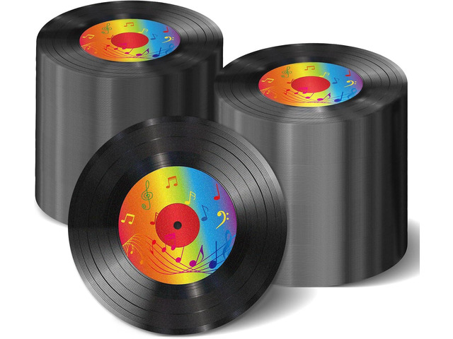 100 Pcs Vinyl Record Themed Napkins 50's Theme Party Decorations for 1950's Music Birthday Rock Party Supplies Back to 50s Rock Paper Napkins Music...