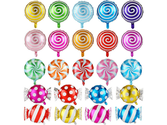23PCS Sweet Candy Bar Balloons 18' Foil Mylar Lollipop Christmas Balloons for Holiday Baby Shower Birthday Party Supplies Decorations