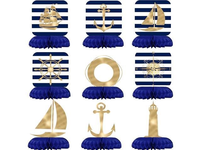 Nautical Party Decorations - Nautical Honeycomb Centerpieces for Kids'Nautical Birthday and Baby Shower Table Decor