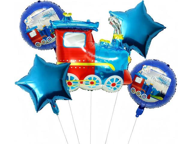Train Birthday Balloon Kit Train Foil Balloons Five-pointed Star Foil Balloons Baby Shower Train Themed Birthday Party Decorations Supplies